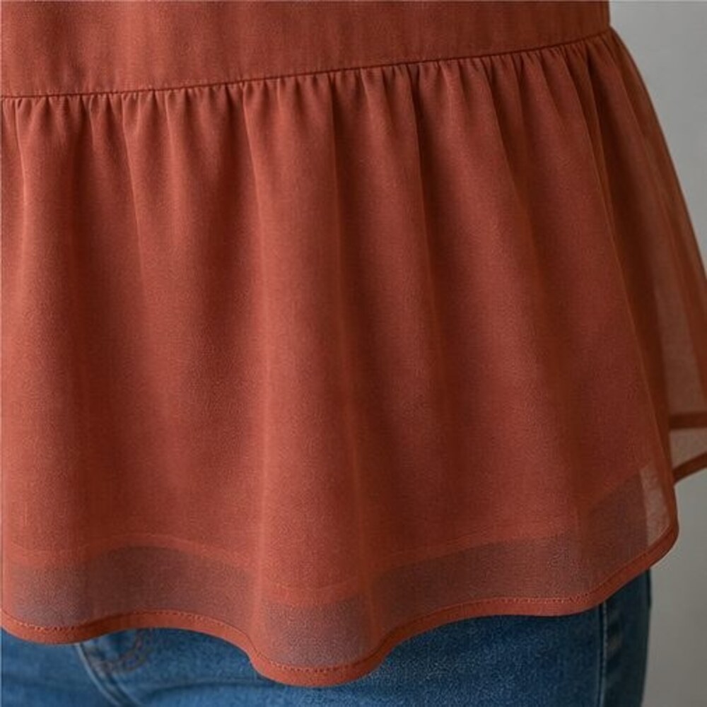 Rust Peplum Top - Picture 6 of 6